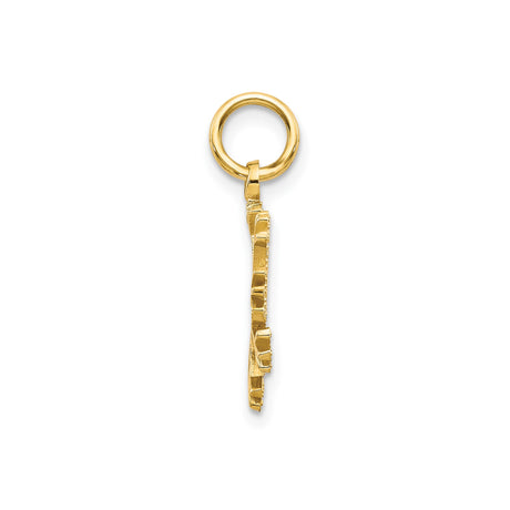 14k Yellow Gold Snowflake Pendant, Geometric Winter Charm, Holiday Jewelry for Women
