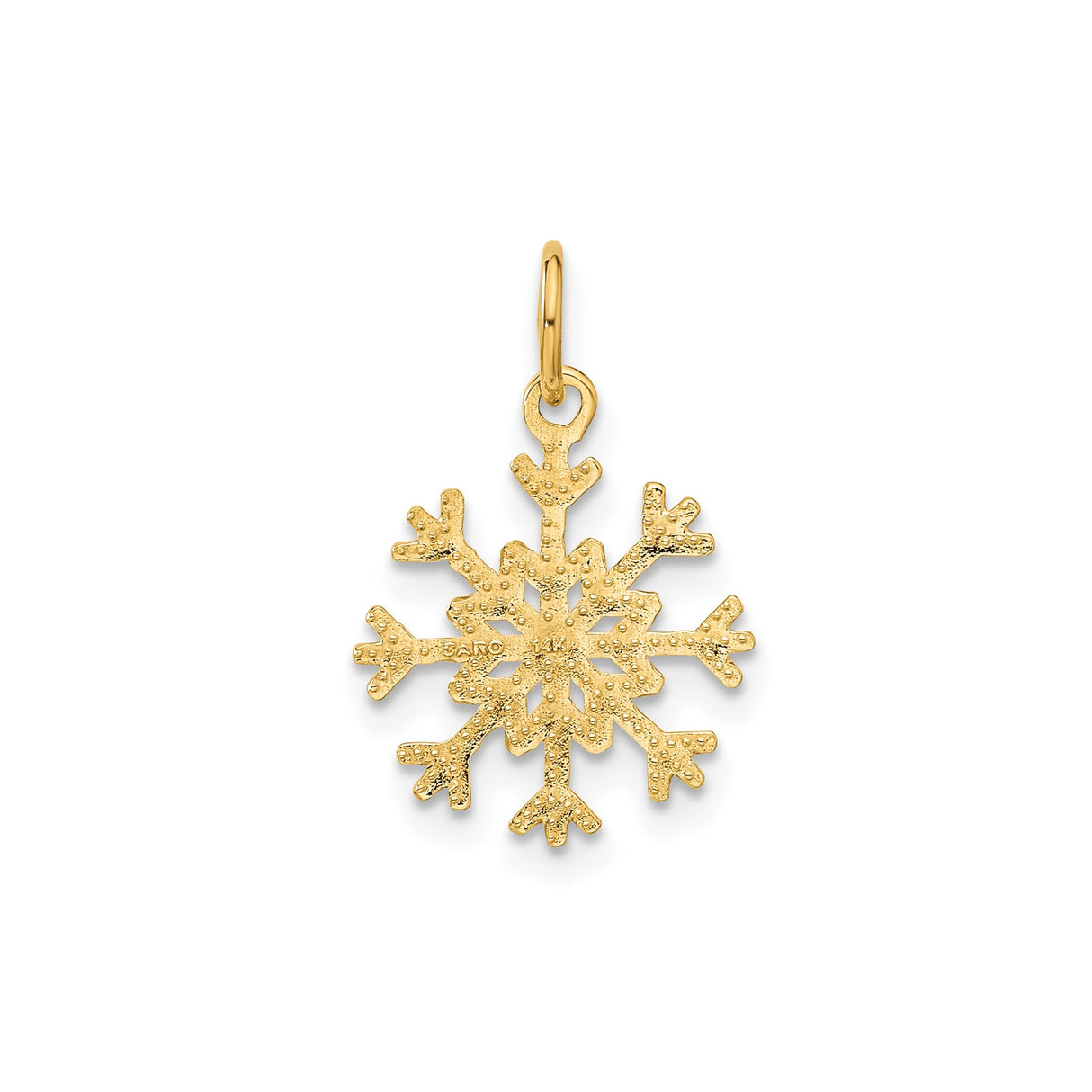 14k Yellow Gold Snowflake Pendant, Geometric Winter Charm, Holiday Jewelry for Women