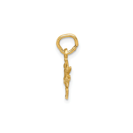 14k Yellow Gold Artist Palette Pendant with Crossed Brushes, Art Symbol Charm