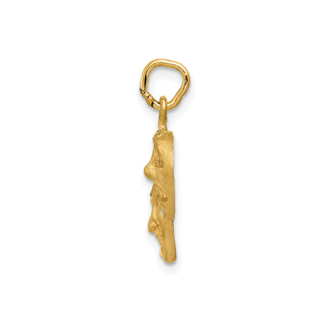 14k Yellow Gold Theater Mask Pendant, Comedy and Tragedy Drama Jewelry