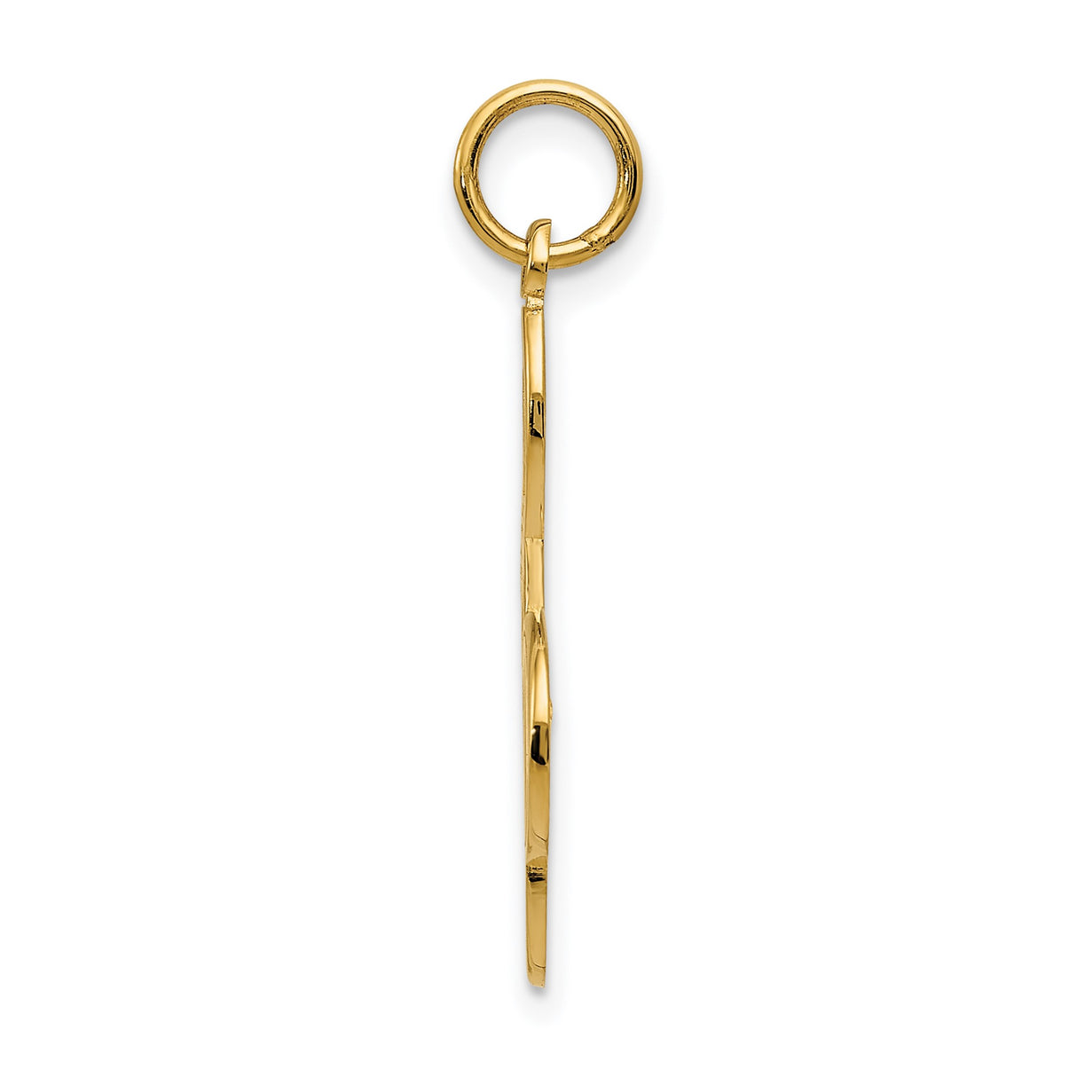 14k Yellow Gold Treble Clef Pendant with Detailed Musical Note Engravings