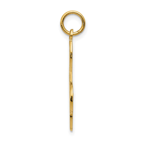14k Yellow Gold Treble Clef Pendant with Detailed Musical Note Engravings