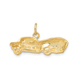 14k Yellow Gold Sports Car Charm Pendant with Vintage Automobile Design for Men and Unisex