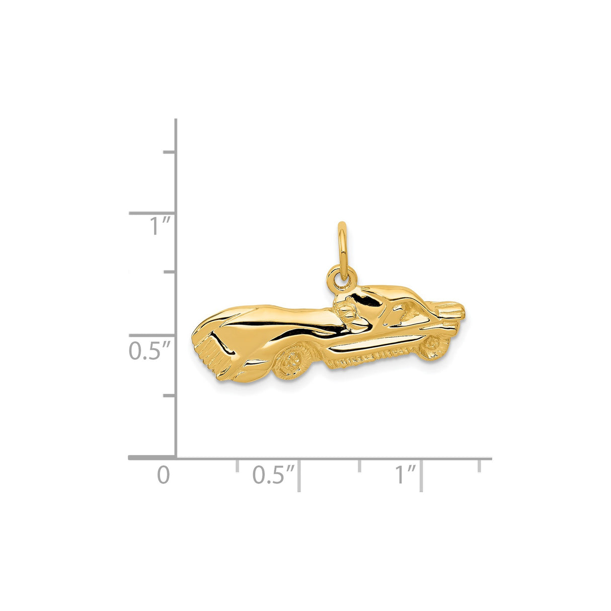 14k Yellow Gold Sports Car Charm Pendant with Vintage Automobile Design for Men and Unisex