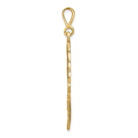 Open Filigree Male Lions Head Charm Pendant in Real 14k Yellow Gold
