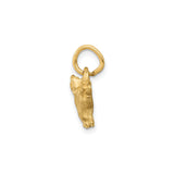 14k Yellow Gold Pig Pendant with Satin Finish, Detailed Hog Silhouette, Zodiac Talisman of Luck