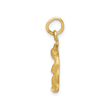 14k Yellow Gold Rabbit Charm Pendant with Satin and Polished Finish, Nature-Inspired Bunny Jewelry