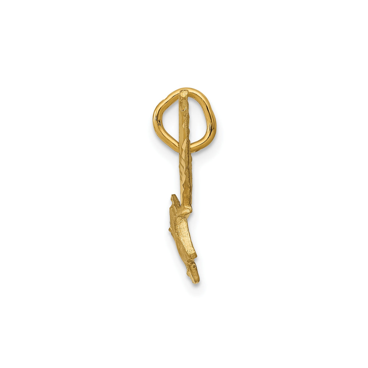 14k Yellow Gold Seagull Pendant, Flying Bird Nature Charm, Unisex or Womens Jewelry