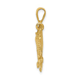 14k Yellow Gold Eagle Pendant with Detailed Spread-Wing Design, Patriotic Symbol for Men or Unisex
