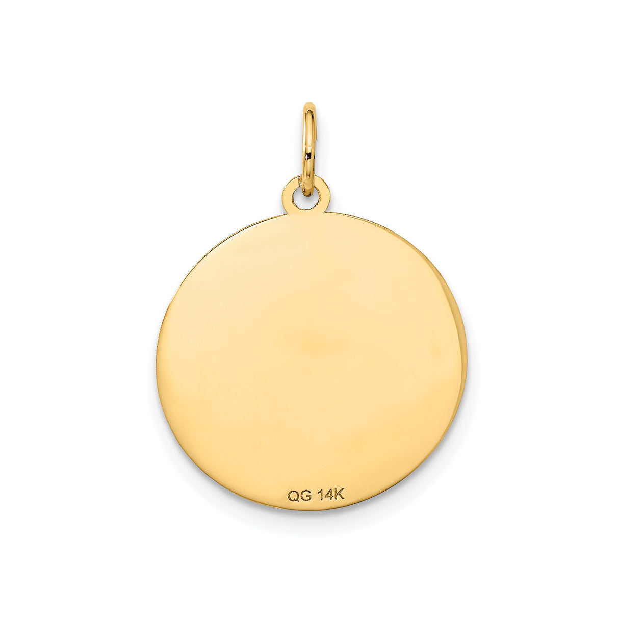14k Yellow Gold Wrestling Pendant, Medal Style with Two Athletes and WRESTLING Text