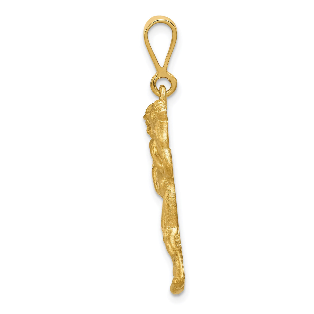14k Yellow Gold Wrestling Pendant Featuring Grappling Athletes in Action Pose for Men and Teens