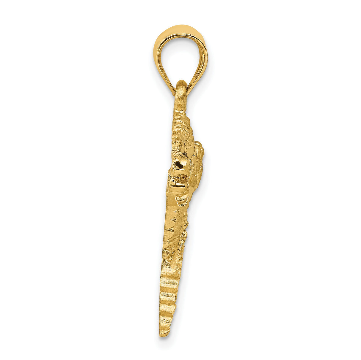 14k Yellow Gold Alligator Pendant, Detailed Crocodile Charm, Wildlife Animal Jewelry for Men or Unisex