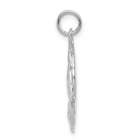 14k White Gold Praying Hands Pendant, Christian Religious Charm for Men or Women