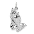 14k White Gold Praying Hands Pendant, Christian Religious Charm for Men or Women
