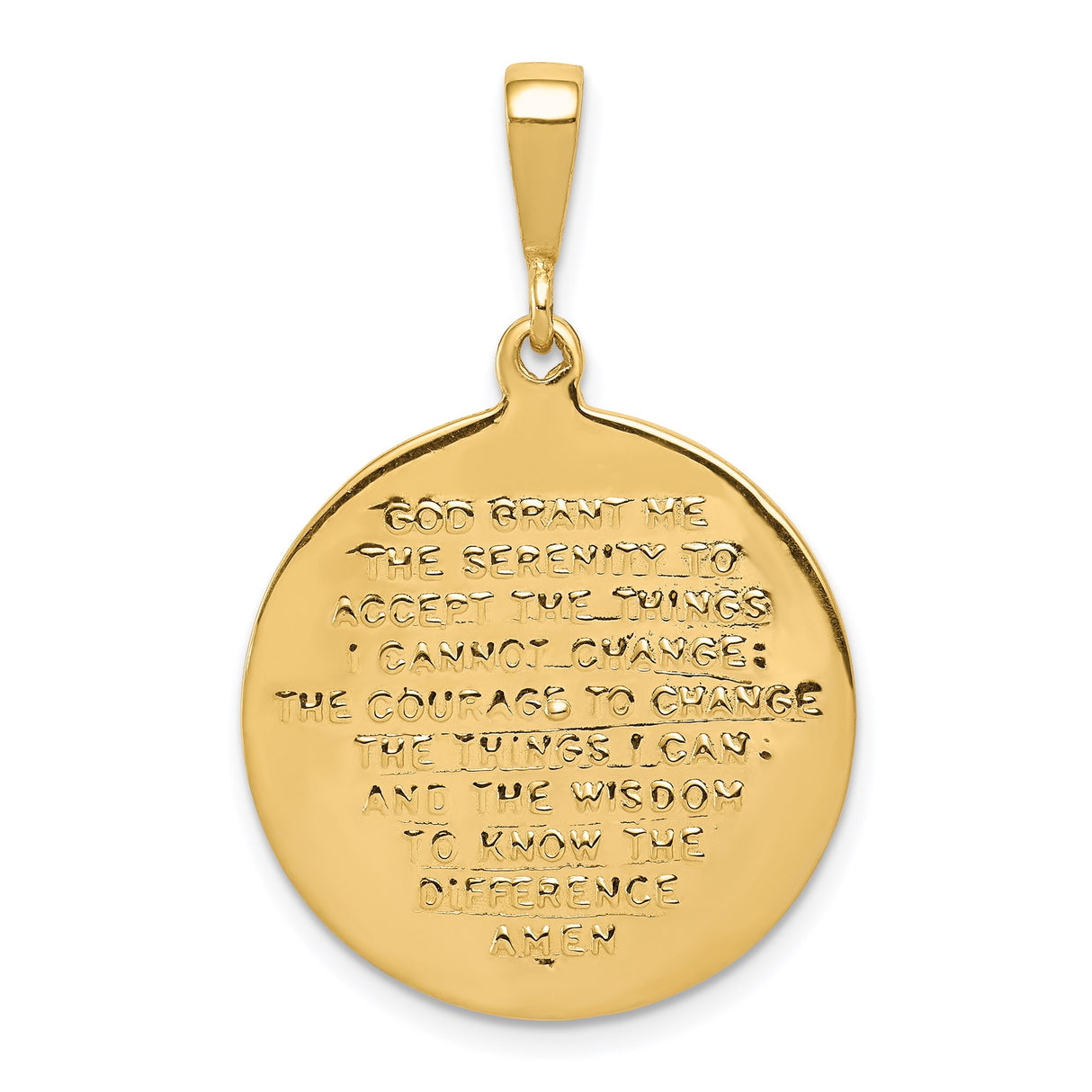 14k Yellow Gold Pendant with Raised Praying Hands, Christian Religious Charm for Men and Women