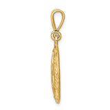 14k Yellow Gold Star of David Pendant with Textured Circular Openwork Frame