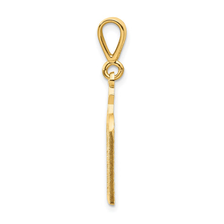 14k Yellow Gold Pendant with Star of David and Ten Commandments Hebrew Engraving