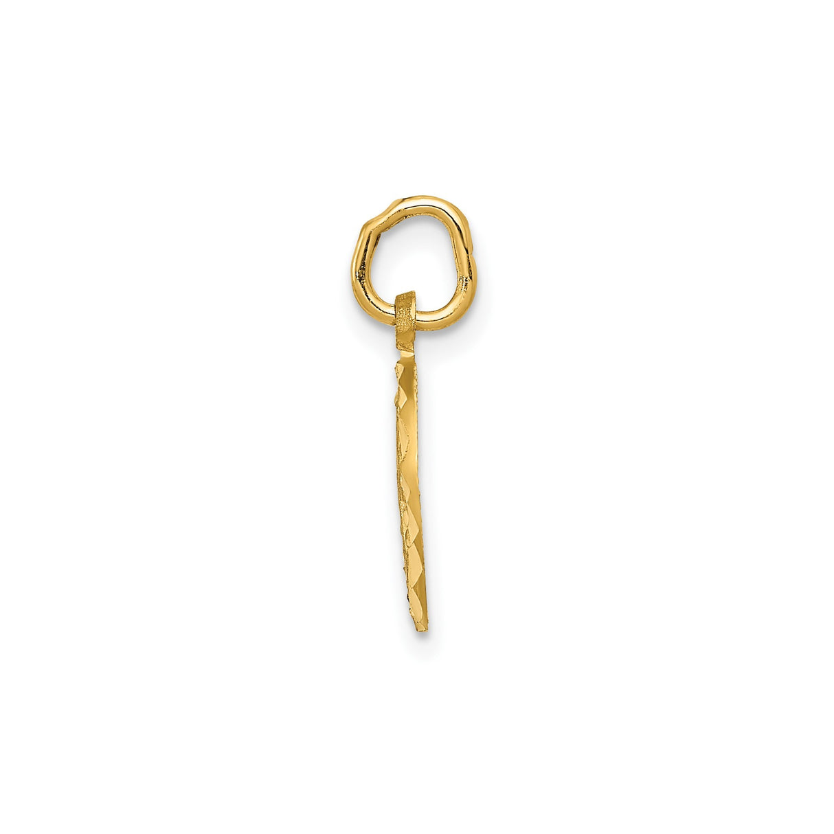 14k Yellow Gold Cross Pendant with Crucifix and Eternal Life Symbol, Textured Vintage Design
