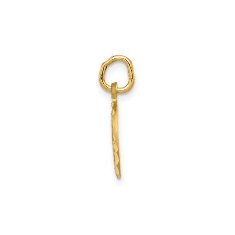 14k Yellow Gold Cross Pendant with Crucifix and Eternal Life Symbol, Textured Vintage Design