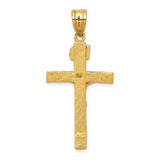 INRI Latin Crucifix Charm Pendant in Real 14k Yellow Gold