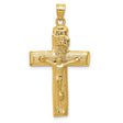 INRI Latin Crucifix Charm Pendant in Real 14k Yellow Gold