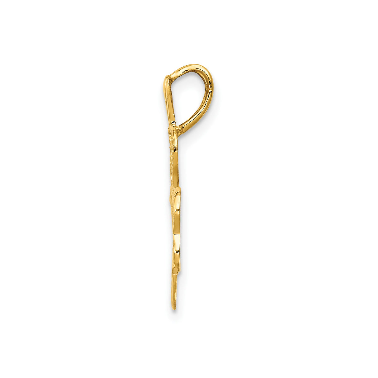 14k Yellow Gold Shamrock Pendant with Filigree Design, Three Leaf Clover, Celtic Style