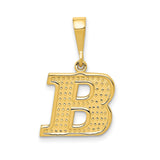 14k Yellow Gold Initial B Pendant, Diamond Cut Block Letter Charm, Unisex Monogram Jewelry