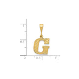 14k Yellow Gold Initial G Pendant, Diamond-Cut Block Letter Charm for Women or Unisex Wear