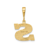 14k Yellow Gold Letter S Pendant with Polished Bail and Diamond Cut Finish
