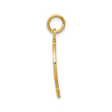 14k Yellow Gold Horseshoe Pendant with Good Luck Text, Unisex Equestrian Charm