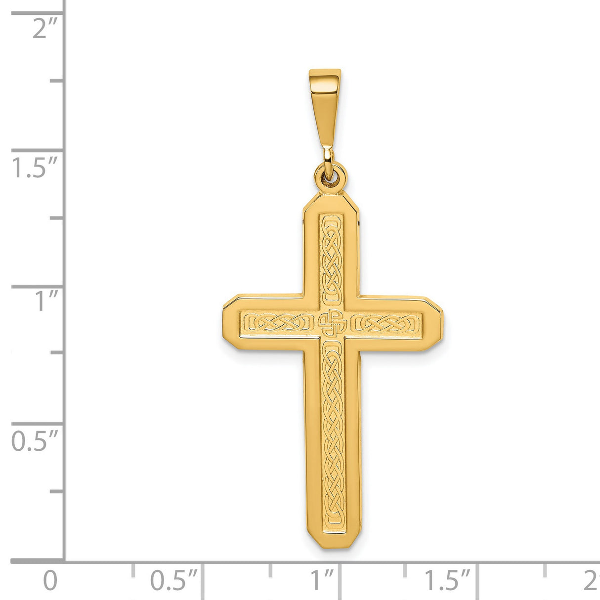 Latin Cross Charm Pendant in Real 14k Yellow Gold