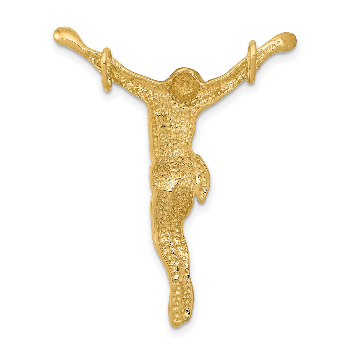 Jesus Corpus Charm Pendant in Real 14k Yellow Gold