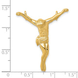 Jesus Corpus Charm Pendant in Real 14k Yellow Gold