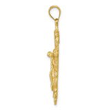 14k Yellow Gold Crucifix Cross Pendant Featuring Jesus, Catholic Christian Religious Jewelry