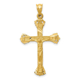 14k Yellow Gold Crucifix Cross Pendant, Religious Christian Charm for Men and Women