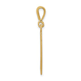 14k Yellow Gold Caduceus Pendant, Rectangular Medical Symbol with Snake and Wings