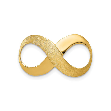 14k Yellow Gold Infinity Pendant, Polished and Brushed Finish, Symbol of Eternal Love and Unity