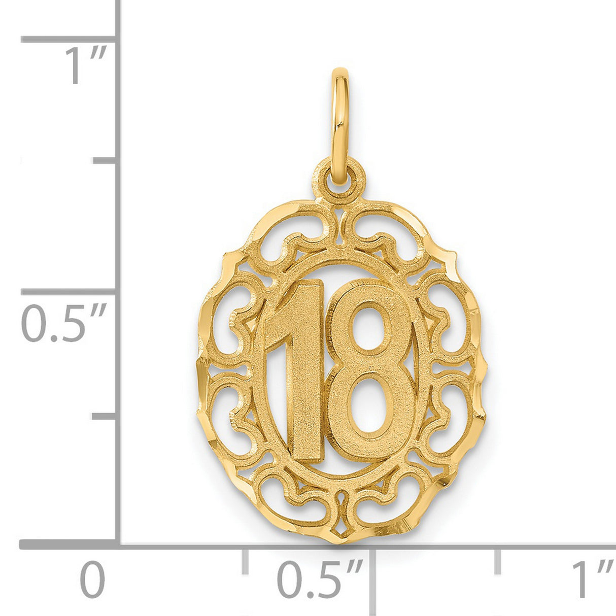 #18 Oval Charm Pendant in Real 14k Yellow Gold