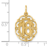 #18 Oval Charm Pendant in Real 14k Yellow Gold