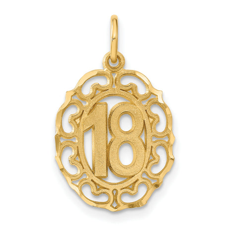 #18 Oval Charm Pendant in Real 14k Yellow Gold