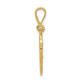 14k Yellow Gold Heart Pendant with 25th Anniversary Engraving and Floral Lattice Design