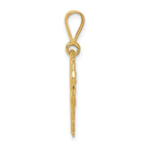 14k Yellow Gold Heart Pendant with 50th Anniversary Engraving and Floral Filigree Design