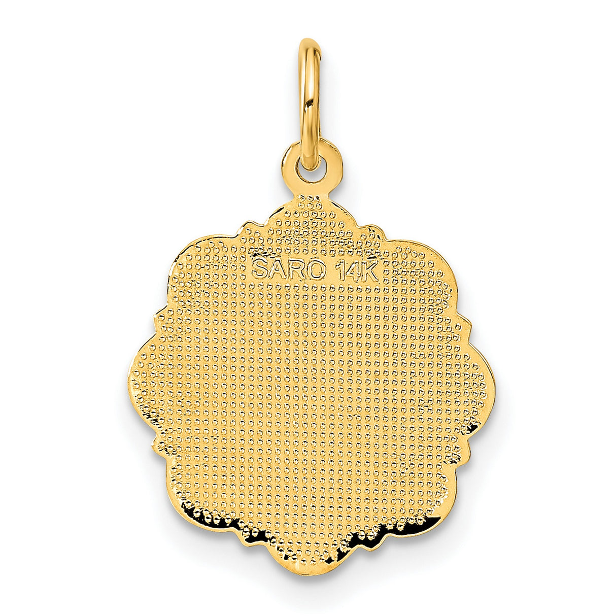 14k Yellow Gold Pendant with Bride and Groom Holding Hands and Interlocking Hearts