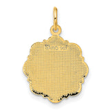 14k Yellow Gold Pendant with Bride and Groom Holding Hands and Interlocking Hearts
