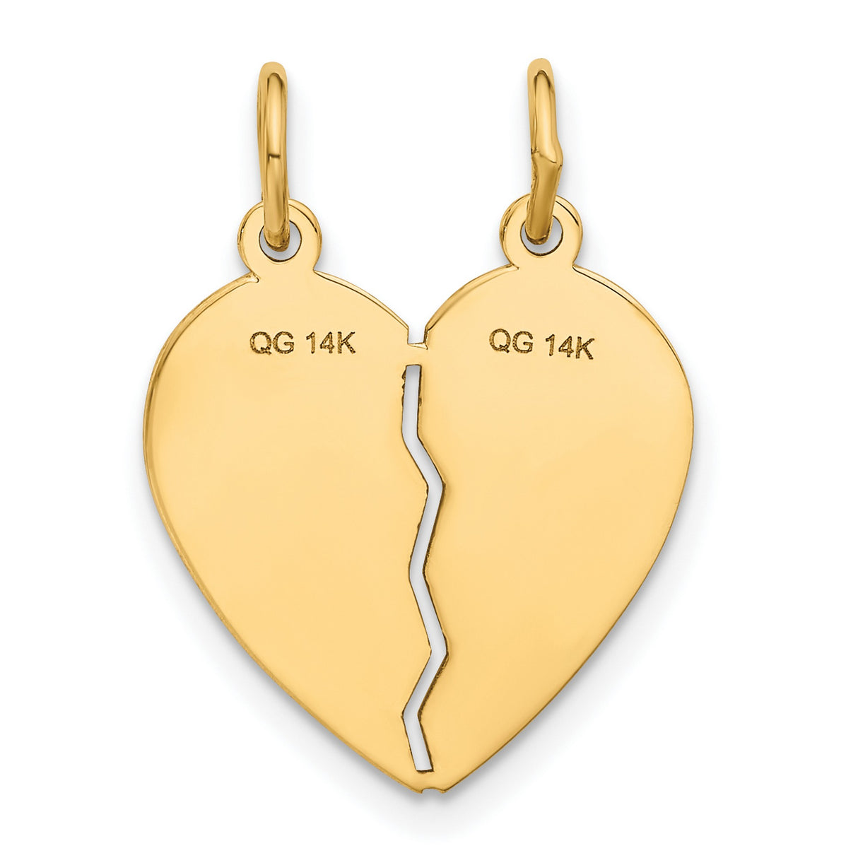 Best Sister Words Break-Apart Charm Pendant in Real 14k Yellow Gold