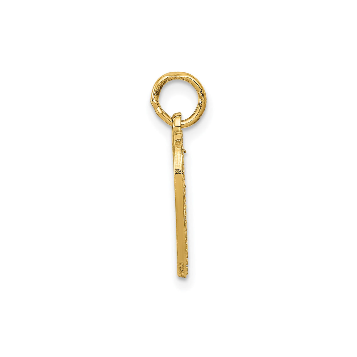 14k Yellow Gold Heart Pendant with Cutout Heart and Floral Star Detail for Women