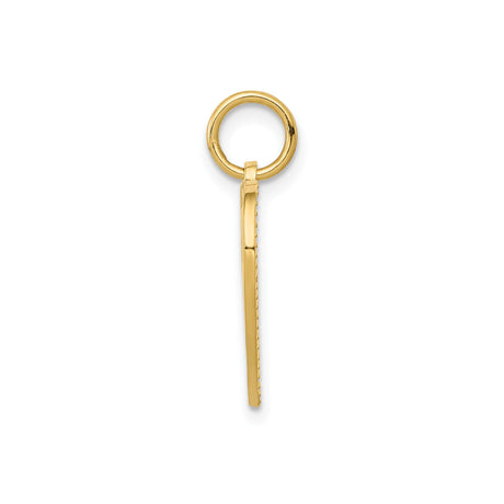 14k Yellow Gold Heart Pendant with Diamond Cut Background and Daddys Little Girl Engraving