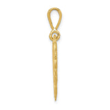 14k Yellow Gold Heart Pendant with Filigree Border and Grandma Message for Women
