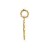 14k Yellow Gold Pendant with Floral Design and I Love Nana Engraving for Women