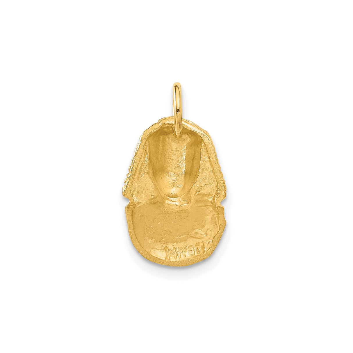 14k Yellow Gold Pharaoh Pendant, Satin Finish Ancient Egyptian Amulet for Men